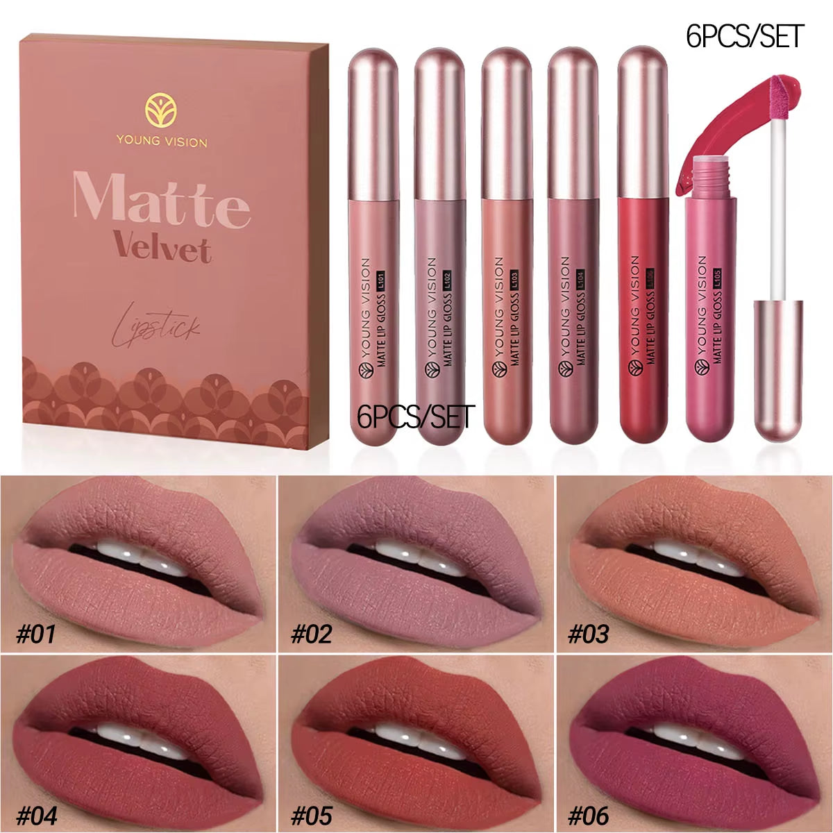 Velvet Matte Waterproof Lip Gloss Set